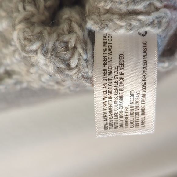Wool Blend Grey White ‎ Heathered Knit Pullover Sweater Women's XS NWT A New Day - Picture 6 of 7